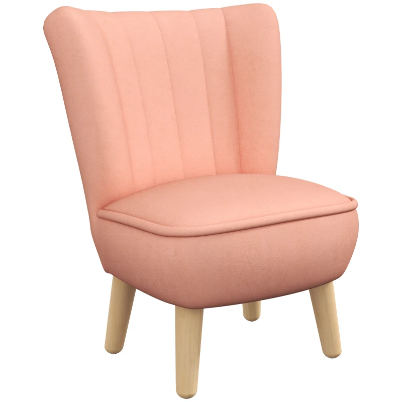 AIYAPLAY Kindersessel, Samtoptik, für 3-7 Jahre, bis 45 kg, Holzgestell, 44x45x56,5cm, Pink