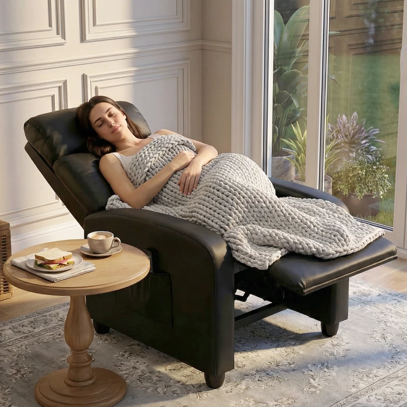HOMCOM Poltrona Relax Massaggiante con Telecomando e 8 Programmi, Reclinazione e Poggiapiedi, 68x88x98cm, Nero