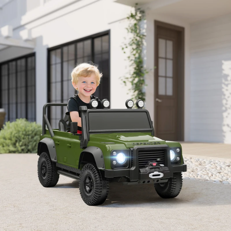 AIYAPLAY Kinder-Elektroauto, 12V Batterie-Betrieb, Fernbedienung, Musik-Funktion, Hupe, LED-Lichter, Grün