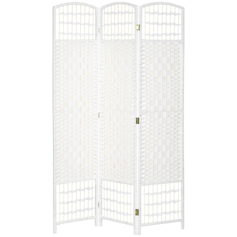 HOMCOM Paravent intérieur en bois séparateur de pièce cloison pliable 3 panneaux 120 x 170 cm blanc
