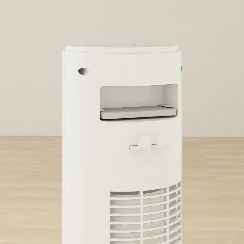 HOMCOM Ventilateur tour avec télécommande minuterie 12 heures mode veille 3 vitesses 31,5 x 31,5 x 96 cm blanc
