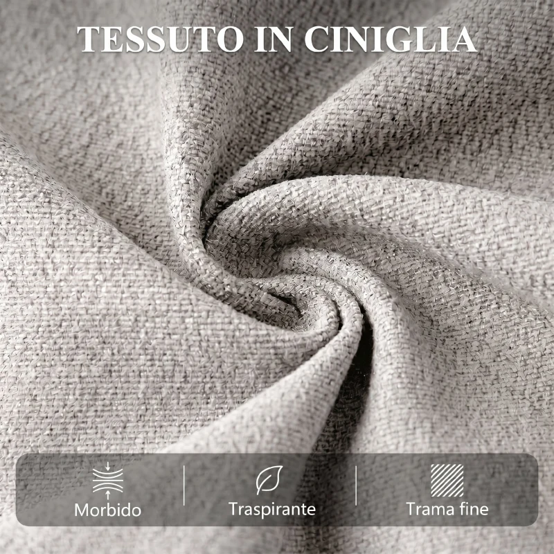 HOMCOM Poltrona Elettrica Alzapersona Reclinabile in Ciniglia con Schienale Alto e Telecomando, Grigio Chiaro