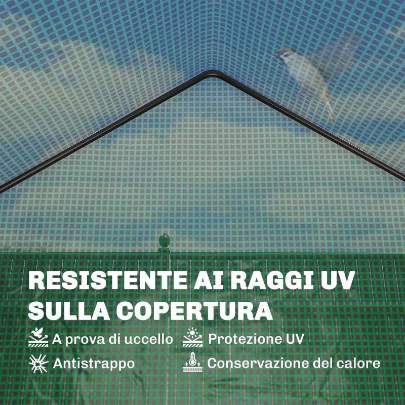 Outsunny Serra da Giardino 143 x 73 x 195 cm con Scaffale a 2 Ripiani, Verde