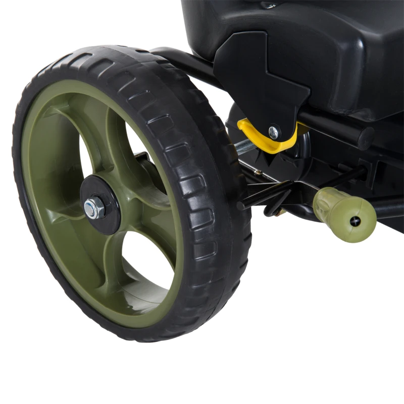 HOMCOM Go Kart a Pedali per Bambini da 3-6 Anni con Sedile Regolabile e Freno a Mano, Verde