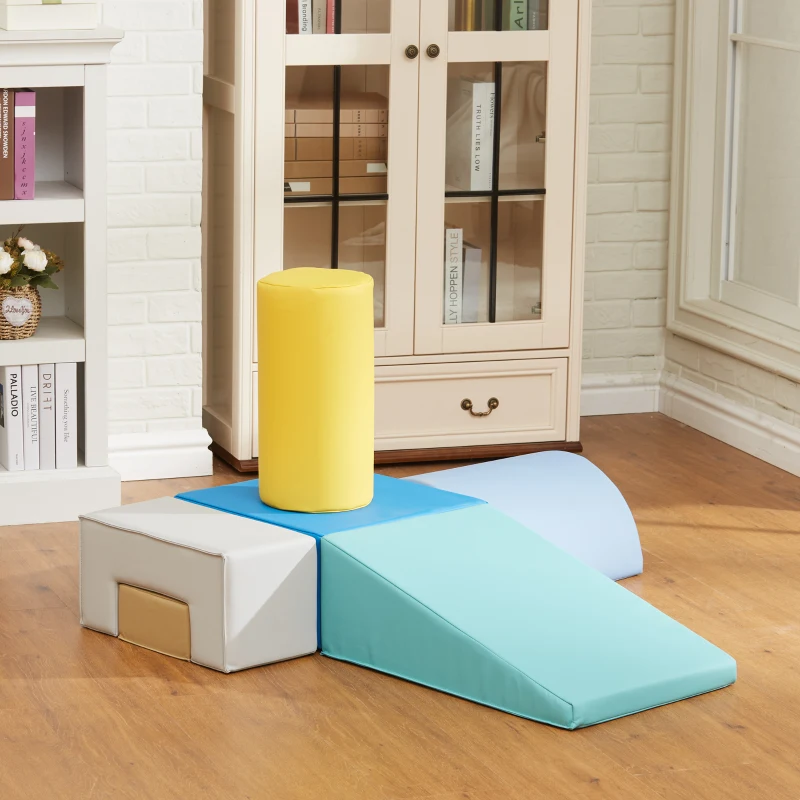 AIYAPLAY Conjunto de 6 Blocos de Espuma para Crianças Blocos de Construção Brinquedo de Aprendizagem para Escalar e Gatear Multicor