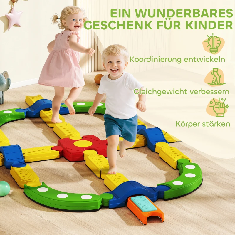 AIYAPLAY Balancebalk voor kinderen, interactief ontwerp, antislip, kunststof, Kleurrijk
