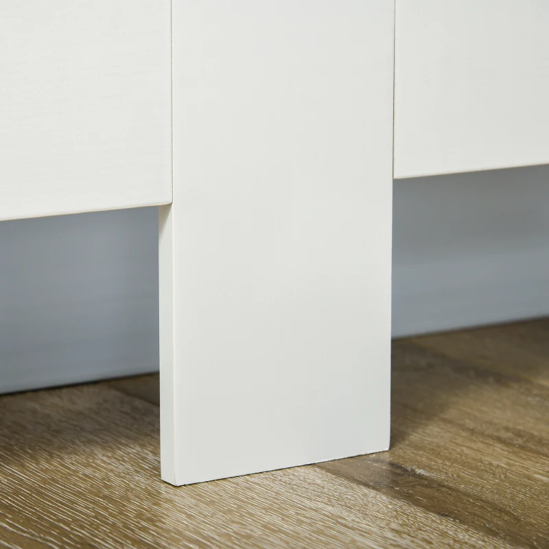 HOMCOM Copritermosifone a Doghe in MDF per Casa e Ufficio, 172x19x81 cm, Bianco