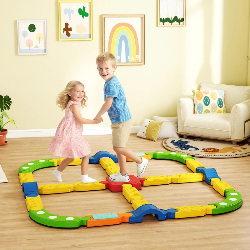 AIYAPLAY Balancebalk voor kinderen, interactief ontwerp, antislip, kunststof, Kleurrijk