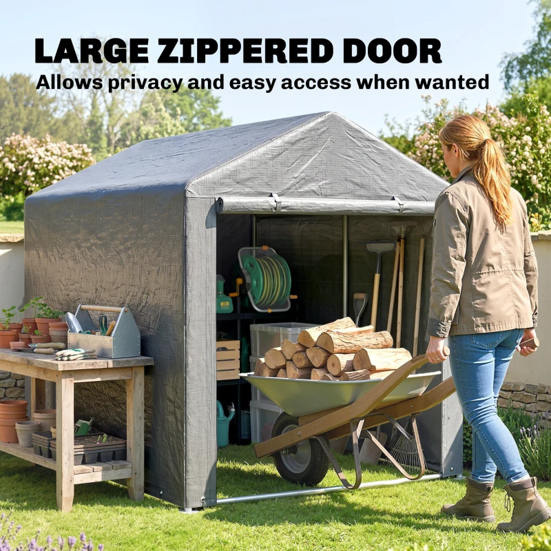 Outsunny 2.2 x 1.6 m Outdoor Storage Tent, with Accessories - Light Grey