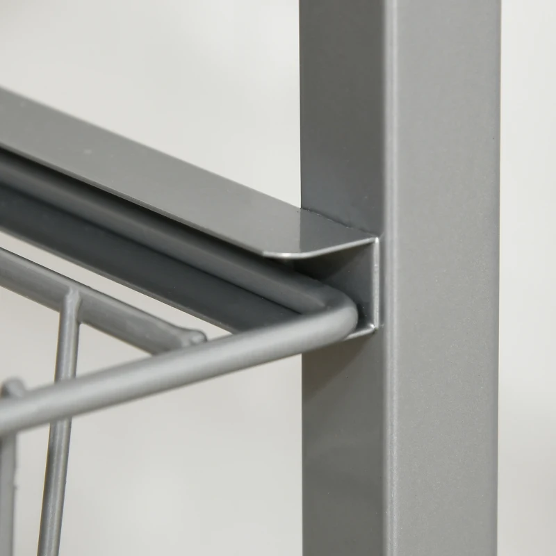 HOMCOM Carrello da Cucina Salvaspazio con 4 Cesti Estraibili in Legno e Acciaio, 36.5x36.5x89 cm, Argento e color Legno