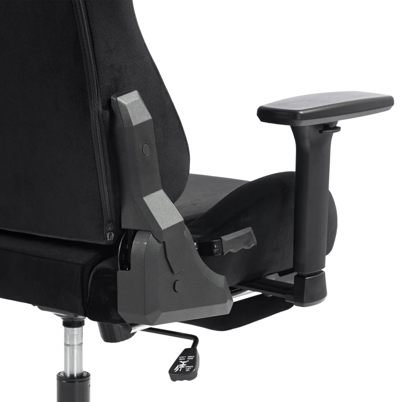 HOMCOM Silla Gaming Ergonómica con Masaje y Cojín Lumbar Calefactable, Sillón Gaming Reclinable en Lino, Reposabrazos 4D, Negro