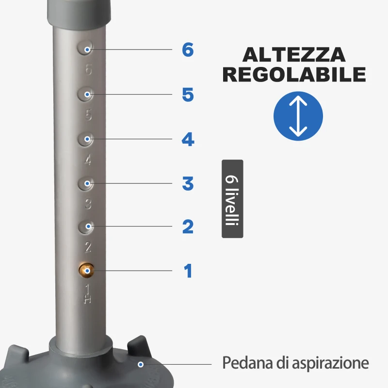 HOMCOM Sedia per Doccia con Imbottitura e Altezza Regolabile, Braccioli e Piedini a Ventosa