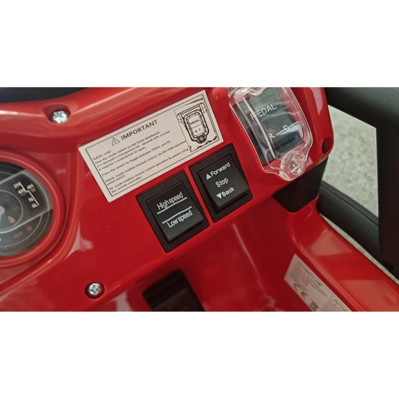 AIYAPLAY Coche Eléctrico para Niños de 3+ Años 12 V con 2 Motores Mando a Distancia USB Música y Claxon 3-5 km/h Rojo
