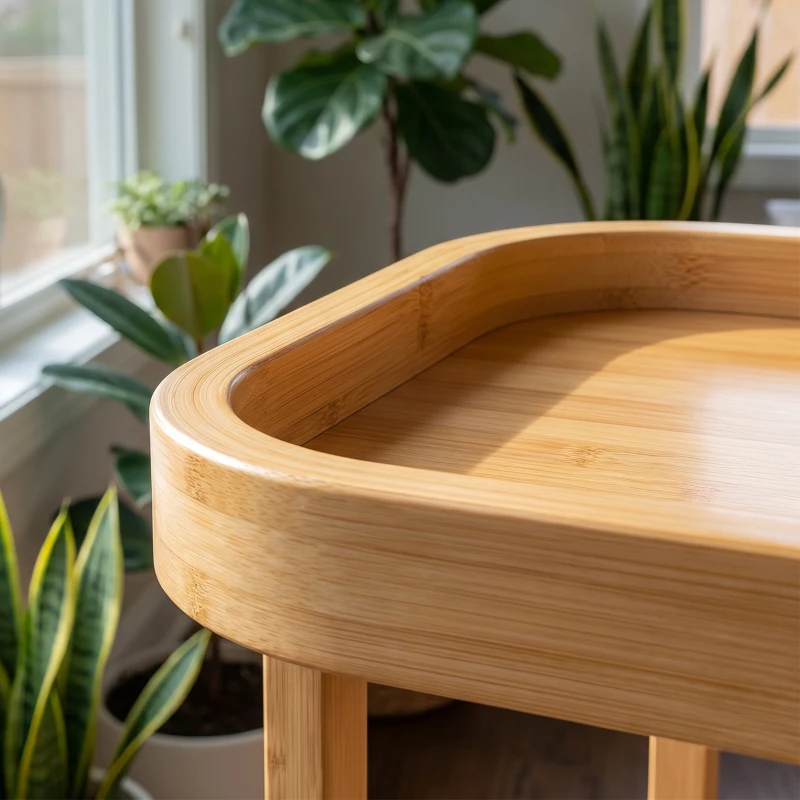 HOMCOM Cărucior de bucătărie din bambus 2 niveluri Cărucior auxiliar pentru bucătărie cu roți 2 rafturi 54x36,5x60 cm Natural