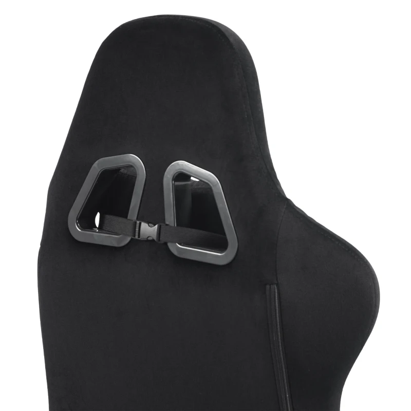 HOMCOM Silla Gaming Ergonómica con Masaje y Cojín Lumbar Calefactable, Sillón Gaming Reclinable en Lino, Reposabrazos 4D, Negro