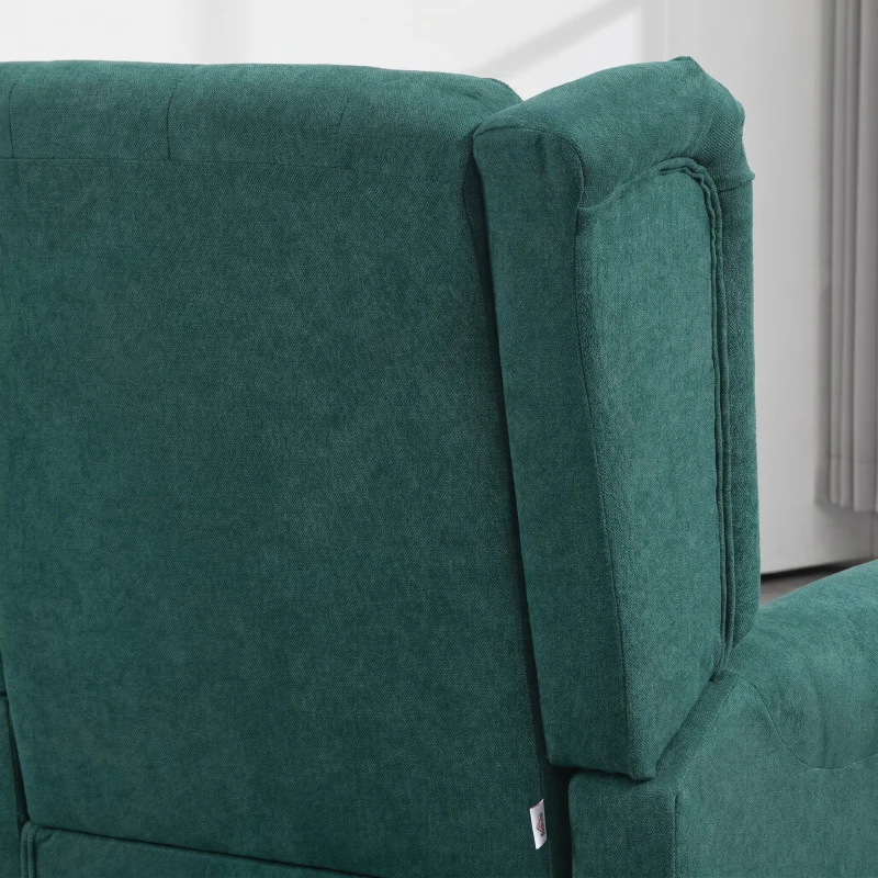 HOMCOM Fotoliu de Salon în Stil Francez cu Șezut Confortabil și Perne, din Poliester, 74x86x102 cm, Verde Închis