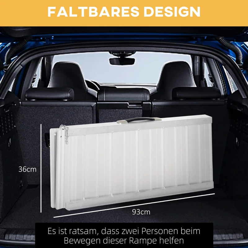 HOMCOM rolstoelhelling oprit rolstoelen rollators inklapbaar aluminium PVC