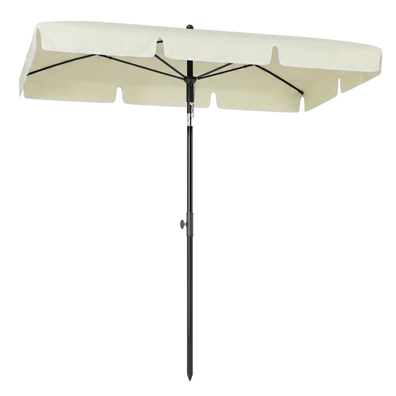 Outsunny Parasol de jardin Parasol droit rectangulaire inclinable alu métal polyester haute densité 2 x 1,3 m beige clair