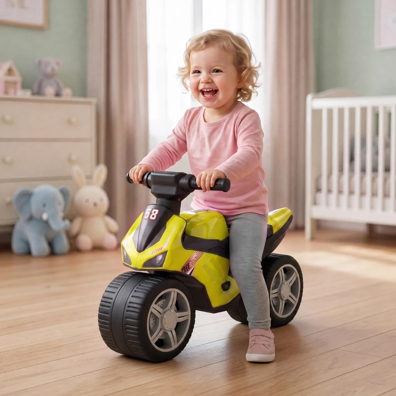 AIYAPLAY Bicicleta sin Pedales Moto Correpasillos con Música y Ruedas Extra Anchas para Niños y Niñas de 18 a 36 Meses Verde