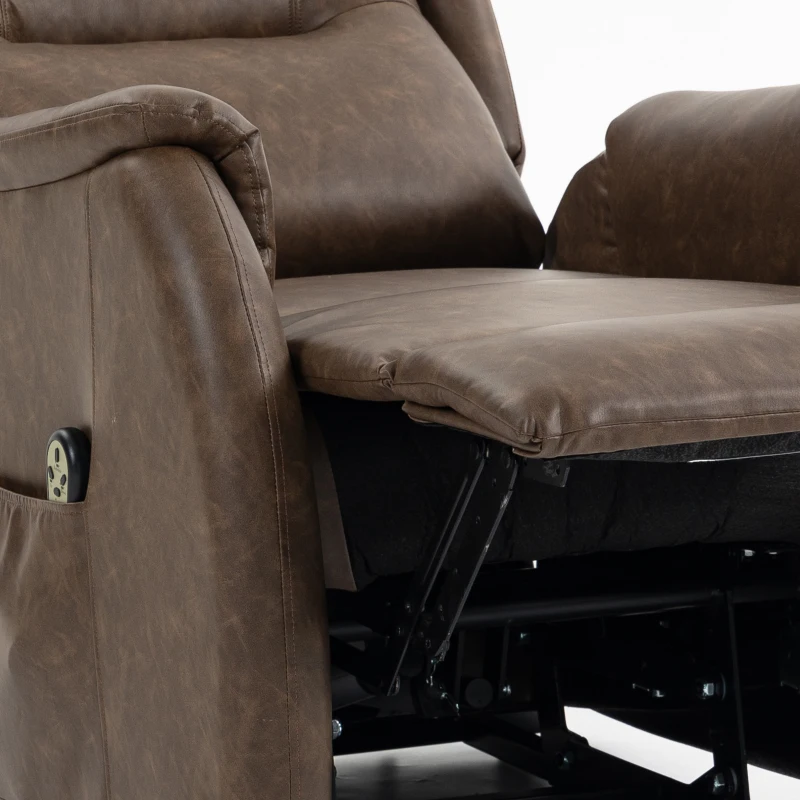 HOMCOM Power Lift Recliner Chair, Dual Motor Electric Lift Chair for Elderly with Remote Control, Brown