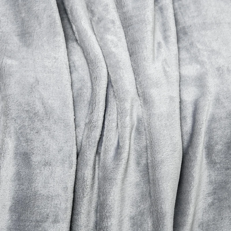 HOMCOM Coperta in Flanella 330 GSM Reversibile per uso Interno ed Esterno, 203x152x0.5 cm, Grigio