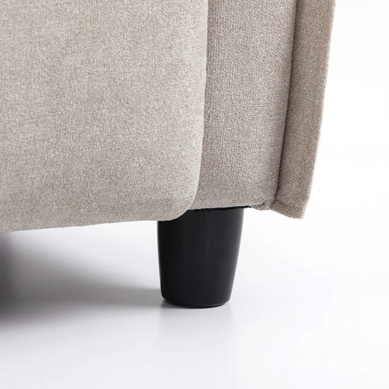 HOMCOM Fauteuil de massage inclinable fauteuil de relaxation en lin avec repose-pieds poche latérale télécommande crème