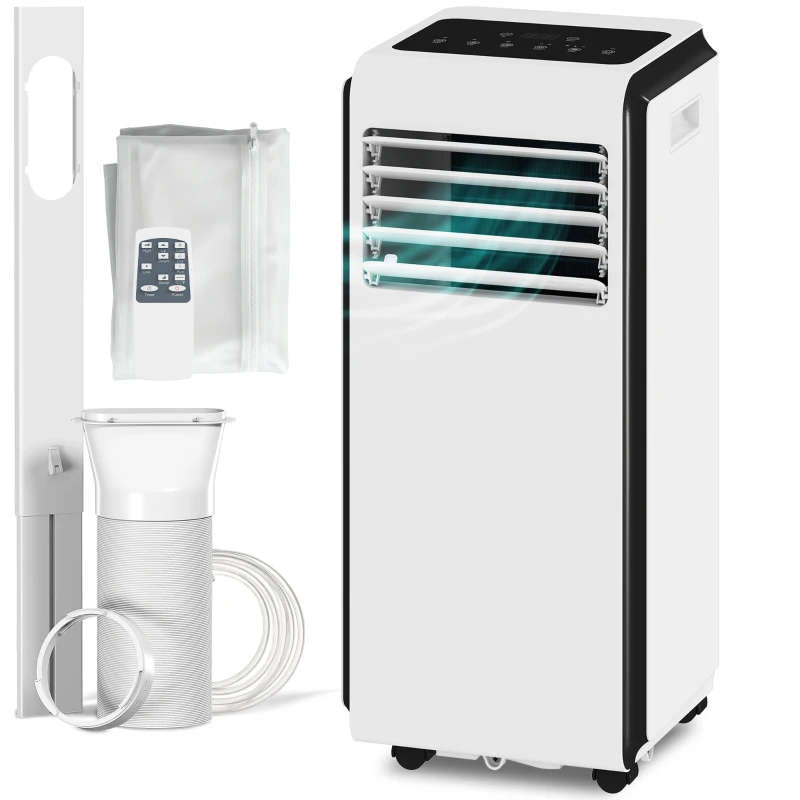 HOMCOM Portable Air Conditioner 9000 BTU, 4-in-1 Air Conditioning Unit with Cooling, Dehumidifier, Fan, Sleep Mode, White