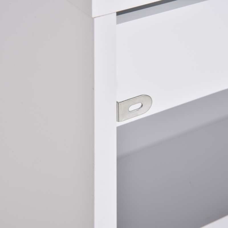 HOMCOM Mobiletto Sottolavabo e Copricolonna per il Bagno, in Legno Bianco con 2 Cassetti e Taglio a U, 67 x 36 x 52cm