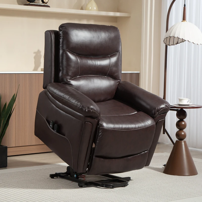 HOMCOM Power Lift Recliner Chair with Vibration Massage, Heat, USB - Brown