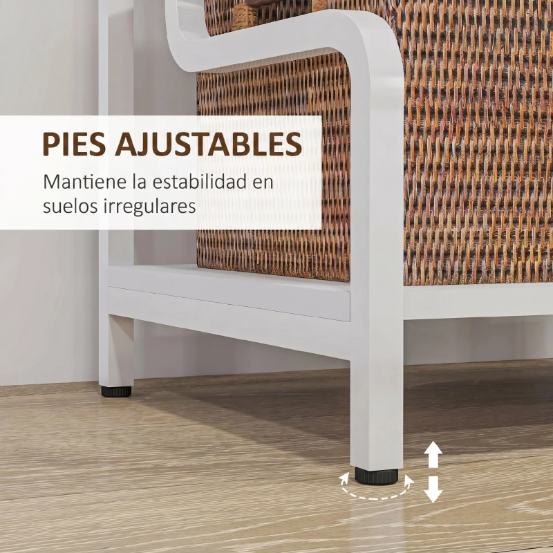HOMCOM Soporte para Impresora de 3 Niveles con Marco Acero Estantería de Almacenamiento para Oficina Casa 55x40x77 cm Blanco