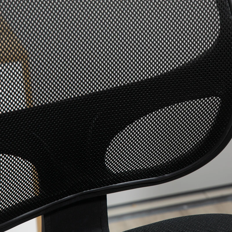 Vinsetto Chaise bureau ergonomique, chaise de dessin, repose-pieds, dossier en maille, hauteur réglable, 64x57x110-132cm, noir