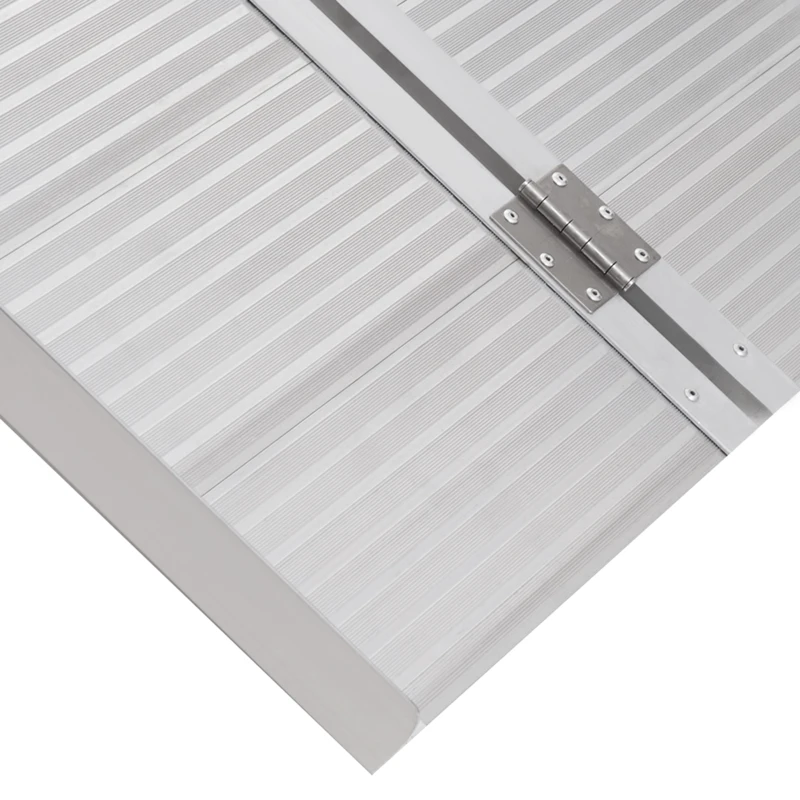HOMCOM Rampa para Sillas de Ruedas Plegable 91 cm Carga 270 kg Rampa Portátil de Aluminio con Bordes de Seguridad Plata