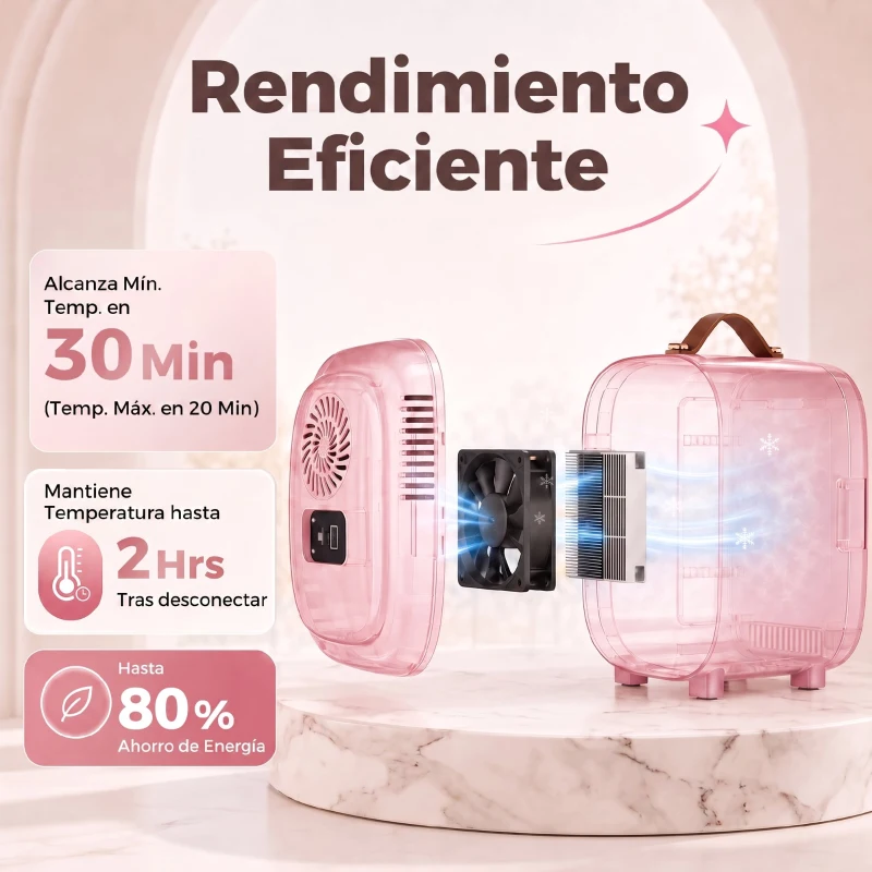 HOMCOM Nevera Pequeña Extrasilenciosa 4L 9V/240V para Enfriar y Calentar Mini Frigorífico 20,3x26,3x28 cm Rosa Palo