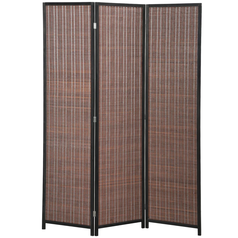 HOMCOM Paravent en bois séparateur de pièce closion de séparation pliable 3 panneaux 135 x 180 cm marron