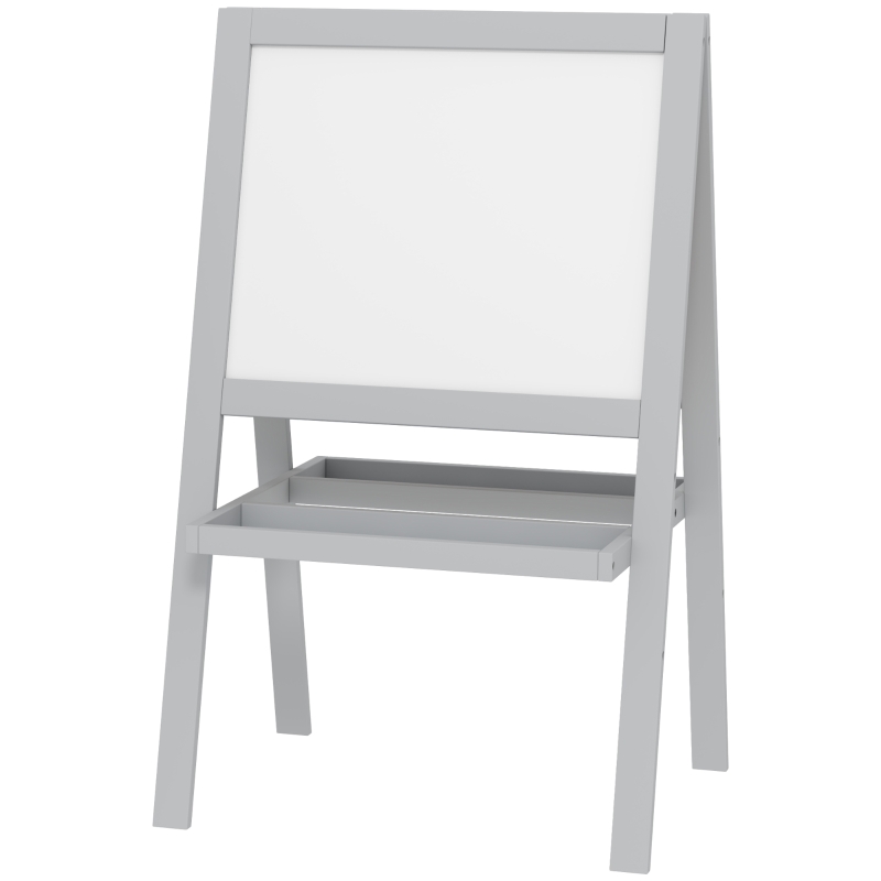 AIYAPLAY Chevalet enfant chevalet peinture enfant double face avec tableau blanc et tableau noir, étagères de rangement incluse