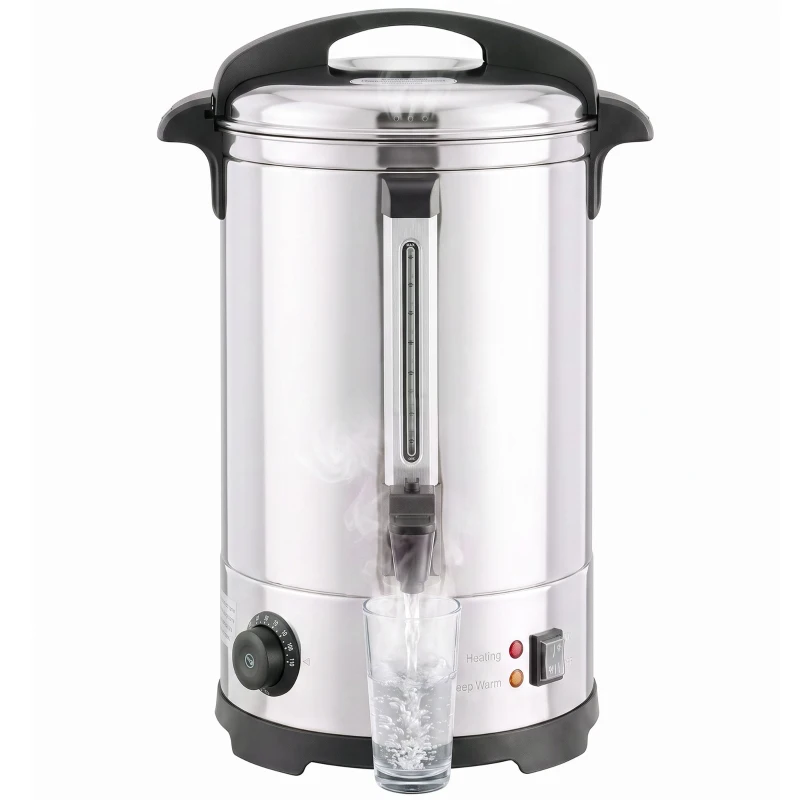 HOMCOM 13L Catering Urn, 2500W Stainless Steel Hot Water Boiler Dispenser with Thermostat, Keep Warm Function and Easy Pour Tap