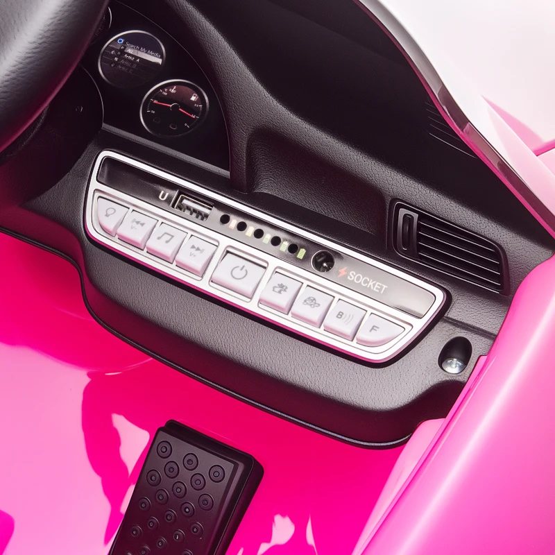AIYAPLAY Coche Eléctrico para Niños con Licencia RUF CTR 3 Clubsport Mando a Distancia Motor Doble Ruedas Auxiliares Rosa