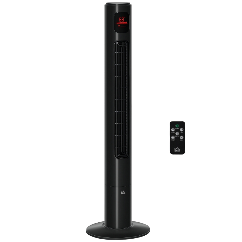 HOMCOM Ventilateur colonne oscillation 70° minuterie 12h panneau de capteur LED 45W télécomande 2 modes de contrôle noir