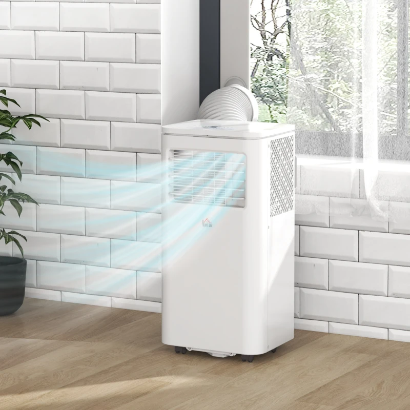 HOMCOM Ar Condicionado Portátil 9000 BTU 960 W com Ecrã LED Controlo Remoto Temporizador para 12-20 m² 30x34x69,4 cm Branco