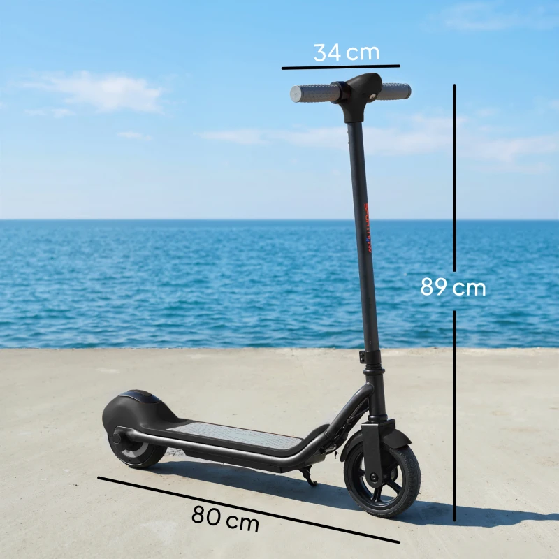 SPORTNOW Trottinette électrique enfants 6-14 ans, écran LED, lumières RGB, pneus 6,5'', vitesse 10 km/h, démarrage au kick, noir