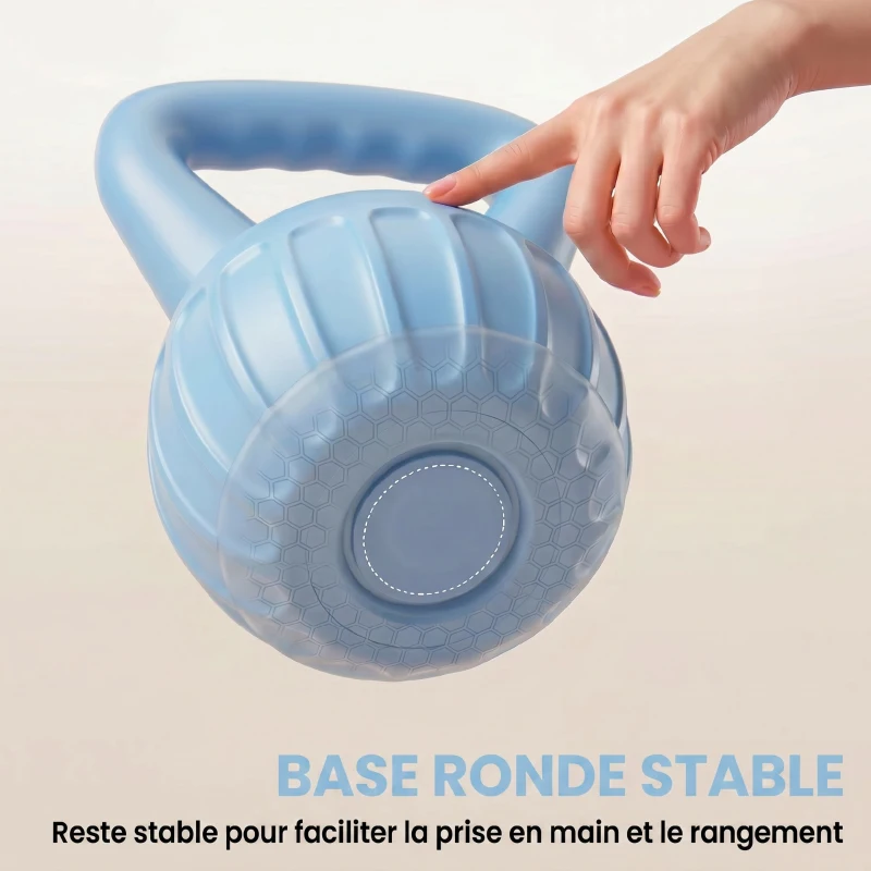 SPORTNOW Kettlebell 12 kg, haltère avec poignée Antidérapante, haltère à boule, musculation, entraînement, pour gym, bleu