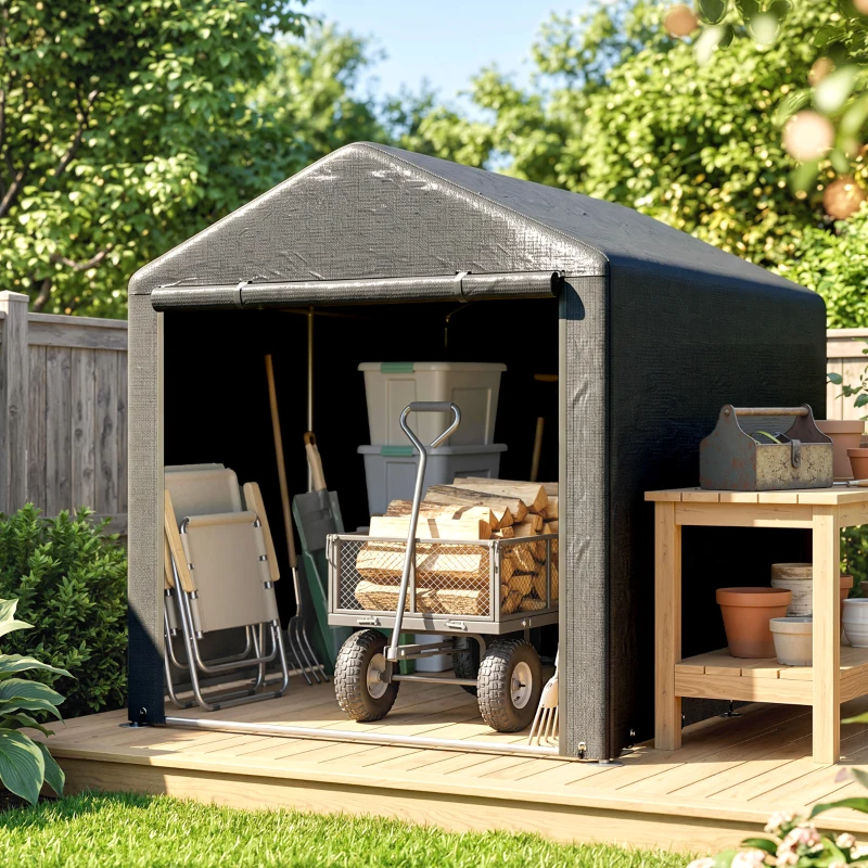 Outsunny 2.2 x 1.6 m Outdoor Storage Tent, with Accessories - Dark Grey