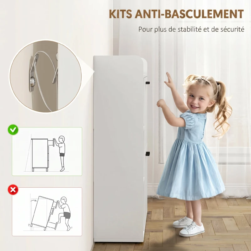 HOMCOM Meuble à chaussures 15 paires, armoire à chaussures moderne avec 2 tiroirs rabattables, 83x24x90,5cm, blanc