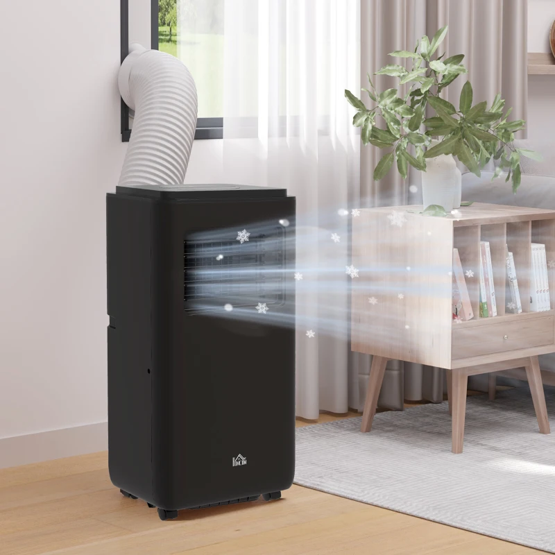 HOMCOM Condizionatore Portatile 950W con 5 Modalità e 3 Velocità, in Plastica ABS e Acciaio, 33x28x70.4 cm, Nero
