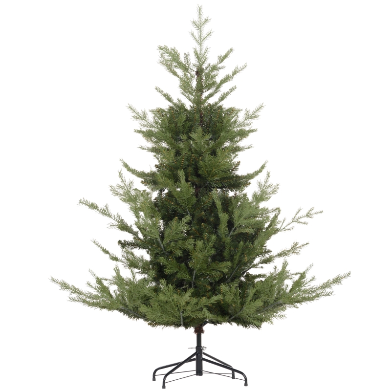 HOMCOM Weihnachtsbaum, Kunsttanne, realistisches Aussehen, schneller Aufbau, Kunststoff, Grün, 100 x 100 x 180cm