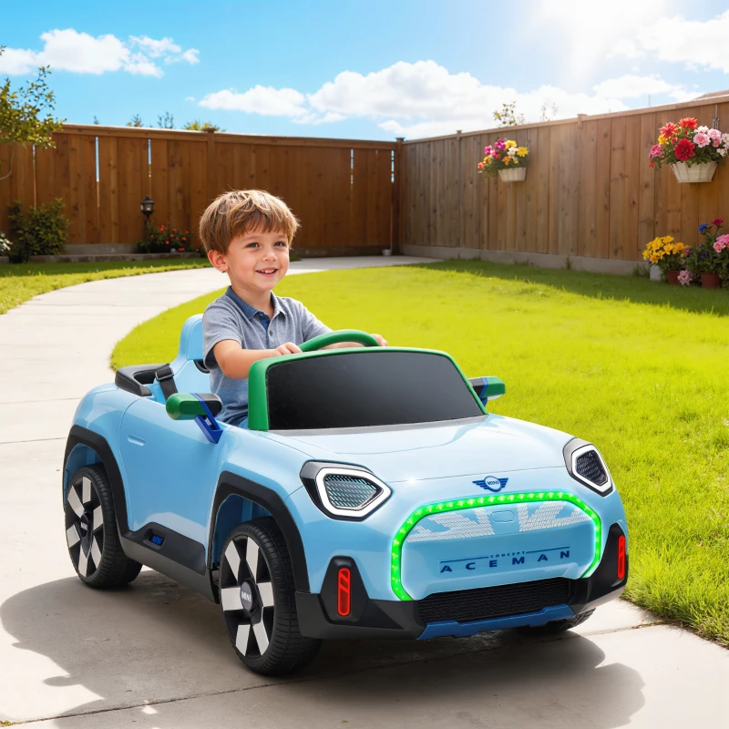 AIYAPLAY Coche Eléctrico para Niños de +3 Años MINI Concept Aceman con Bluetooth Mando a Distancia Motor Doble Azul