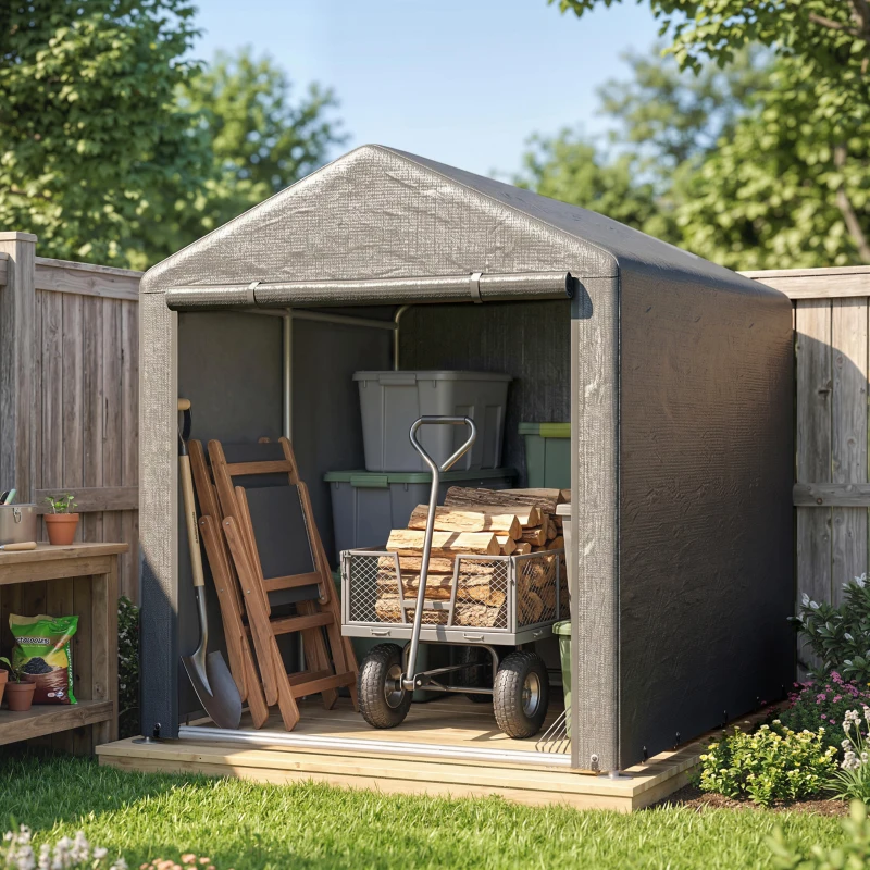 Outsunny 2.2 x 1.6 m Outdoor Storage Tent, with Accessories - Dark Grey