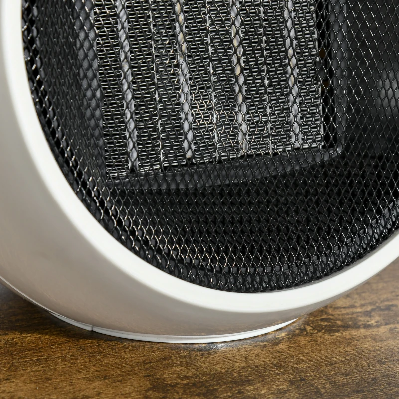HOMCOM 1500W Small Space Heater, Ceramic Electric Plug in Fan Heater with 3 Heat Setting, Adjustable Temperature, Tip-Over, Overheating Protection, Low Energy, White