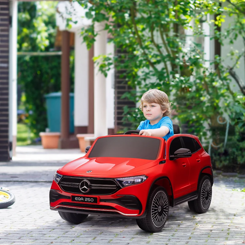 HOMCOM Macchina Elettrica per Bambini 3-8 Anni con Telecomando, Fari e Clacson, Rossa e Nera