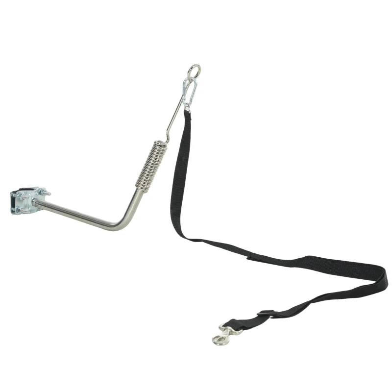 PawHut Laisse de Vélo pour Chien 180 cm en Inox , Fixation Rapide, Ressort Amortisseur, Sangle Ajustable, Argent